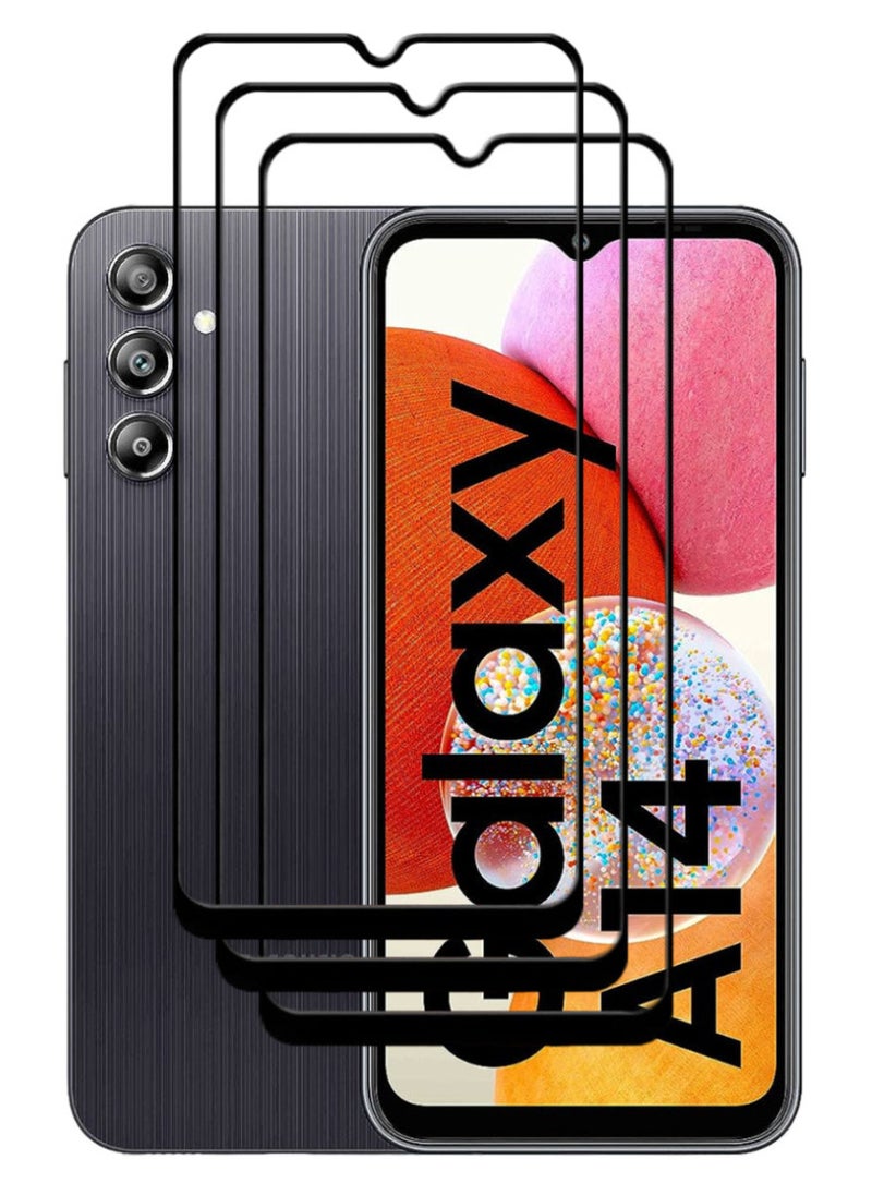 ACLIX 3 Pieces Antistatic ESD Dustproof Premium Quality High Definition Tempered Glass Screen Protector Designed For Samsung Galaxy A14 - Image 1