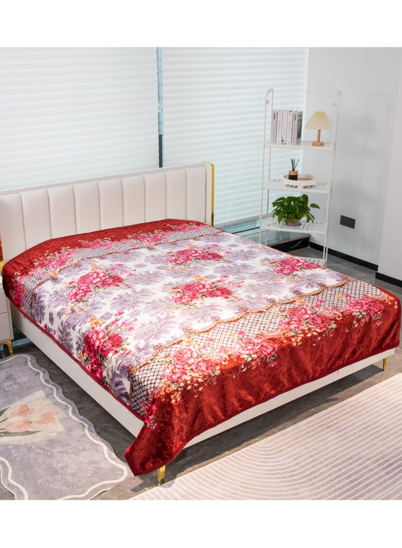 Stargold Single Ply Premium Cloudy Blanket Made by 100% Polyester SPUN YARN Obtained from Virgin Polyester Which is Suitable for winter and Rainy Season 155X210CM 5.5LB  - Image 1