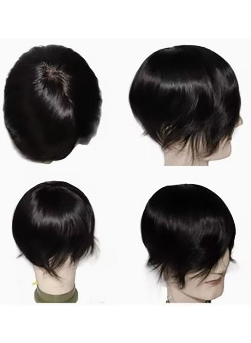 Estelle Toupee for Men, Nature Hair Replacement System, Men Real Hair System Hair Pieces, Fine Mono NPU Unit (Natural black 1B, 6X8) - Image 2