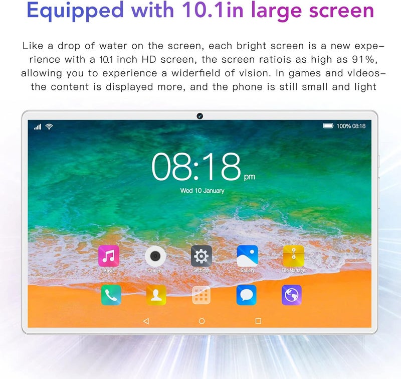 woobles 10.1 inch Android 12 Tablets, 5G WIFI 10 core Processor 6GB RAM 128GB ROM Dual Sim Tablet with 8800mah Battery, Dual Speaker, GPS, Bluetooth 5.0 1960x1080 HD IPS Screen PC Calling Tablet for Kids(#2)-#2 - Image 2