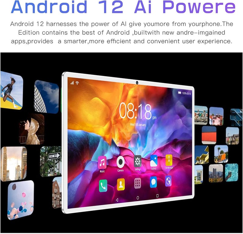 woobles 10.1 inch Android 12 Tablets, 5G WIFI 10 core Processor 6GB RAM 128GB ROM Dual Sim Tablet with 8800mah Battery, Dual Speaker, GPS, Bluetooth 5.0 1960x1080 HD IPS Screen PC Calling Tablet for Kids(#2)-#2 - Image 3
