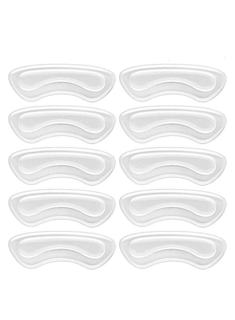 SYOSI Heel Cushion Inserts, Clear Heel Cushion Pad Stickers Liner Self Adhesive High Heel Silicone Non Slip Shoe Cushion Pads Stickers, Foot Care Protector for Women and Girls 10 Pairs - Image 1
