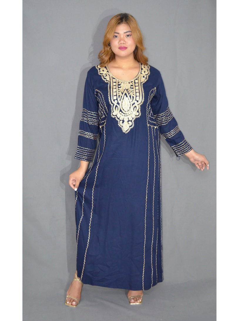 Zainah Elegant Women’s Jalabiya Dress – Modest Long Dress with Embroidered Details | Soft Viscose-Polyester Blend | Perfect for Casual & Formal Wear  - Image 4