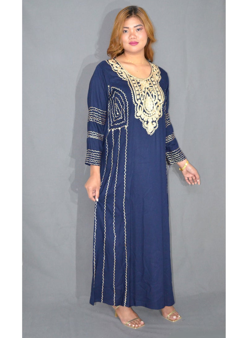 Zainah Elegant Women’s Jalabiya Dress – Modest Long Dress with Embroidered Details | Soft Viscose-Polyester Blend | Perfect for Casual & Formal Wear  - Image 2