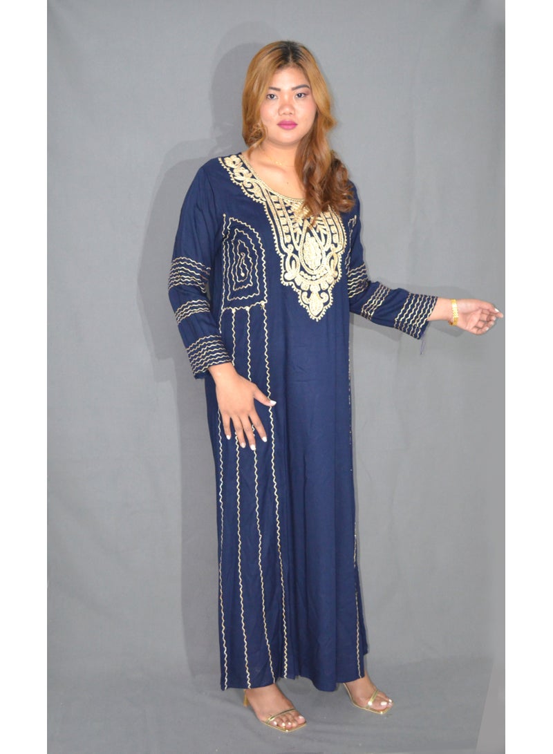 Zainah Elegant Women’s Jalabiya Dress – Modest Long Dress with Embroidered Details | Soft Viscose-Polyester Blend | Perfect for Casual & Formal Wear  - Image 5