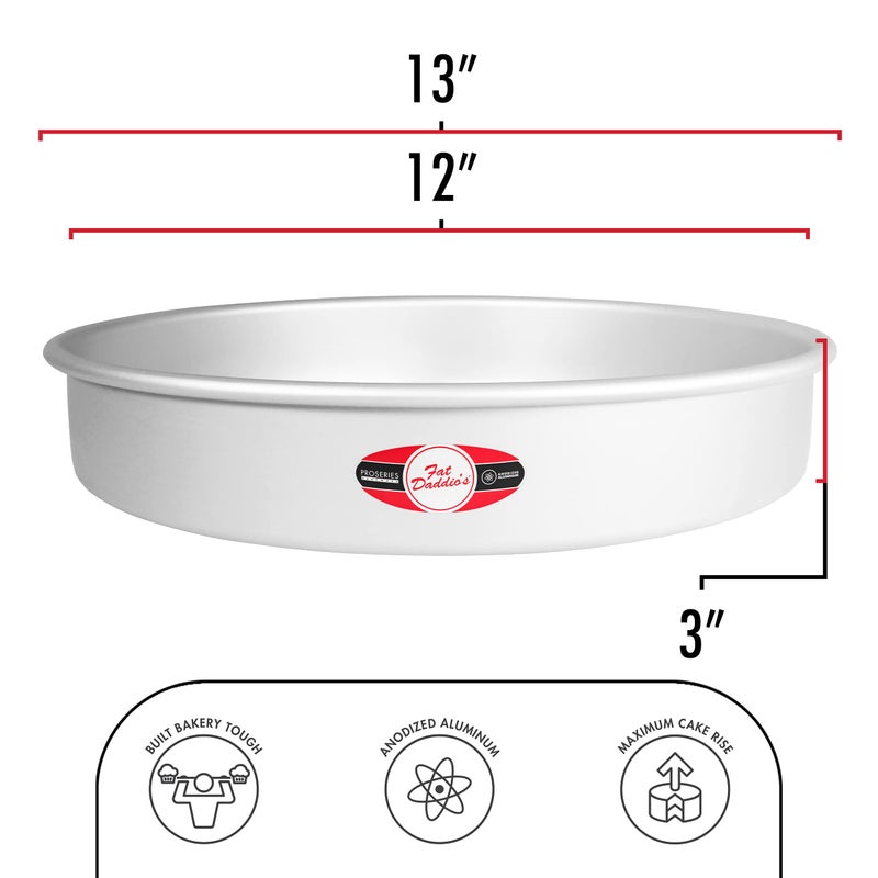 Fat Daddio's Anodized Aluminum Round Cake Pan, 12 x 3 Inch - Image 3