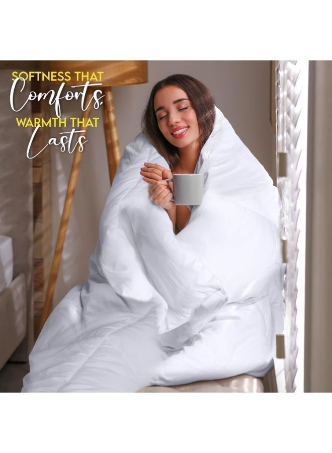 Single Size luxury home textiles Reversible Microfibre Comfortable Snore More Sleep Quilt Bedding duvet 160 x 220 cm - All Season Comforters - Plush Siliconized Fiberfill, Gray - Image 2