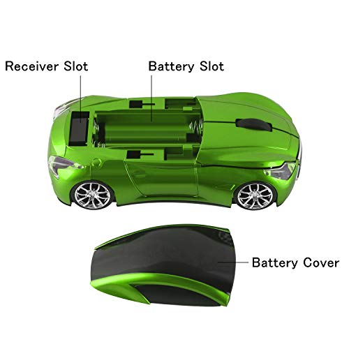 elec Space Cool Sport Car Shape 2.4GHz Wireless Mouse Optical Cordless Mice with USB Receiver for PC Laptop Computer 1600DPI 3 Buttons - Image 4