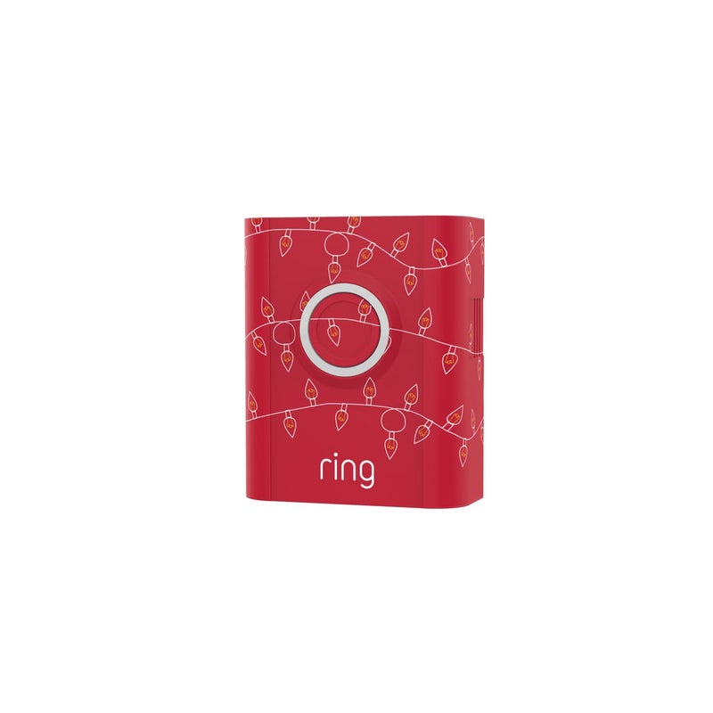 Ring Interchangeable Faceplate for Doorbells - Video Doorbell 3, Video Doorbell 3 Plus, Video Doorbell 4, Battery Doorbell Plus, Battery Doorbell Pro - Christmas Lights Red