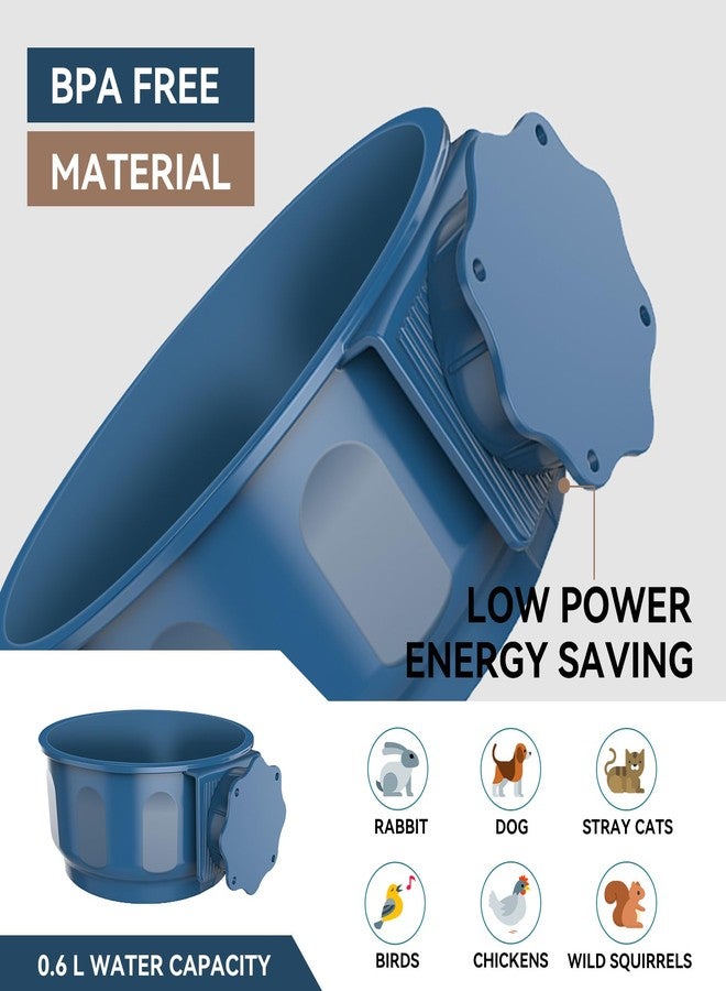 Billionchains Indoor Heated Water Bowl for Pet 600ML Thermal Water Bowl Warm Food Dish in Winter, Blue - Image 3
