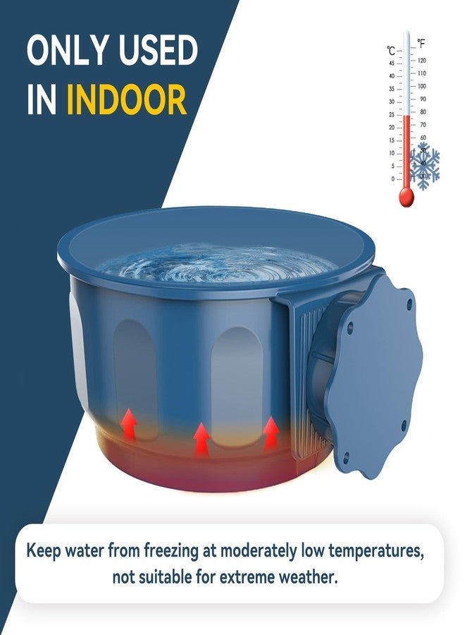 Billionchains Indoor Heated Water Bowl for Pet 600ML Thermal Water Bowl Warm Food Dish in Winter, Blue - Image 2