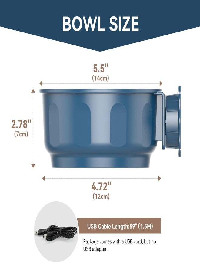 Billionchains Indoor Heated Water Bowl for Pet 600ML Thermal Water Bowl Warm Food Dish in Winter, Blue - Image 4