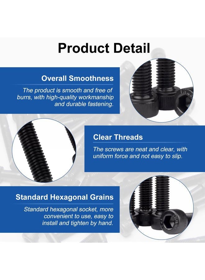 MroMax M3 x 30mm Carbon Steel Hex Socket Head Cap Screws Bolts Machine Screws Combine with Spring Washer and Plain Washers 50pcs - Image 5