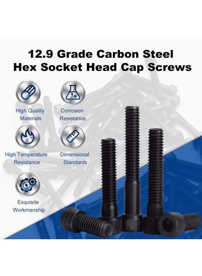 MroMax M3 x 30mm Carbon Steel Hex Socket Head Cap Screws Bolts Machine Screws Combine with Spring Washer and Plain Washers 50pcs - Image 3