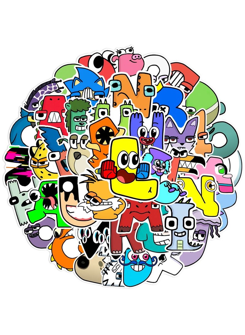 50-Piece Alphabet Lore Cute Vinyl Waterproof Sticker