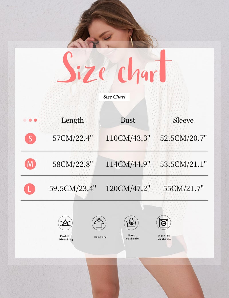 HOCANDY Womens Zip Up Crochet Cardigan Sweater Oversized Long Sleeve Hollow Out Knit Bomber Jacket Fishnet Sweaters - Image 3