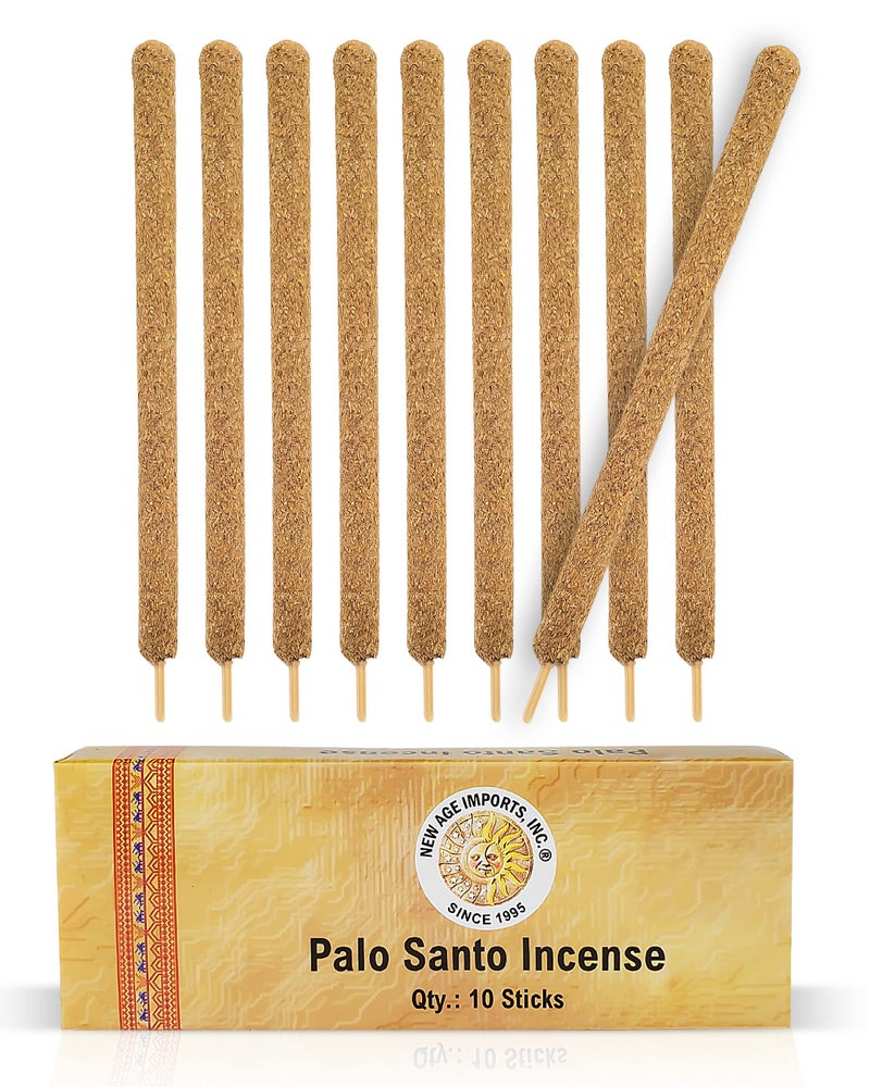 New Age Imports, Inc. New Age Imports Inc  Premium Palo Santo Holy Wood Hand Rolled Incense Sticks from Peru Great for Meditation Smudging Spiritual Cleansing 10 Sticks Pack Burn time 90 mins