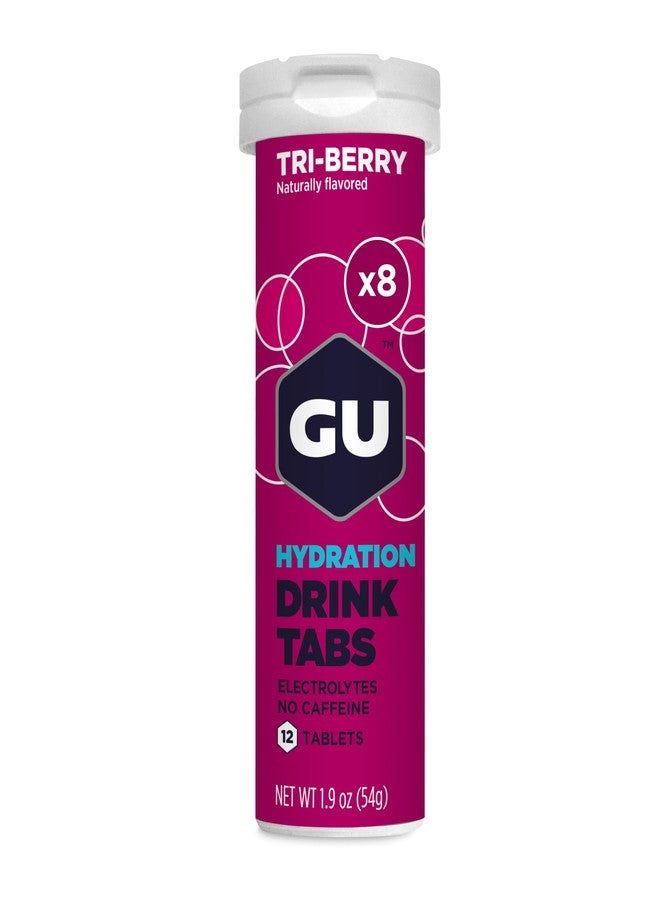 Gu Energy أقراص مشروب الطاقة والترطيب والإلكتروليت من جي يو، 8 أقراص (96 حصة)، بنكهة التوت الثلاثي - Image 1