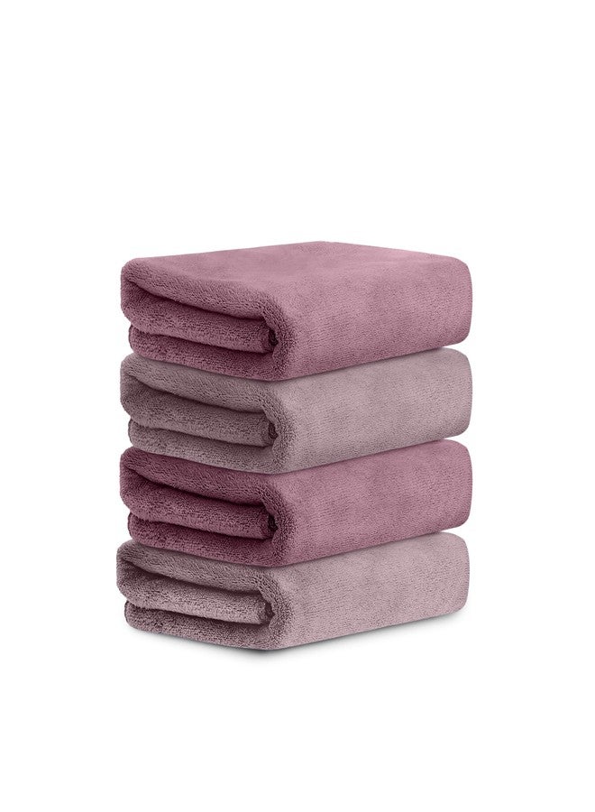 HOUSSE Microfiber Face Towel | Super Soft & Quick Absorbent |Multi Usage 30 x 30 cm, 450 GSM | for All Ages | (4, Rose Taupe,Nirvana Purple) - Image 1