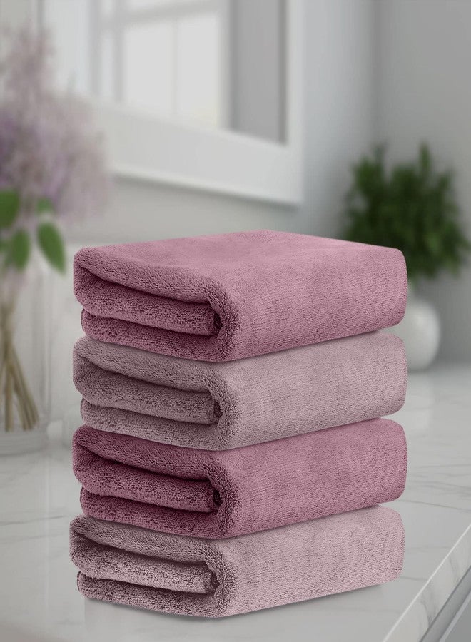 HOUSSE Microfiber Face Towel | Super Soft & Quick Absorbent |Multi Usage 30 x 30 cm, 450 GSM | for All Ages | (4, Rose Taupe,Nirvana Purple) - Image 2
