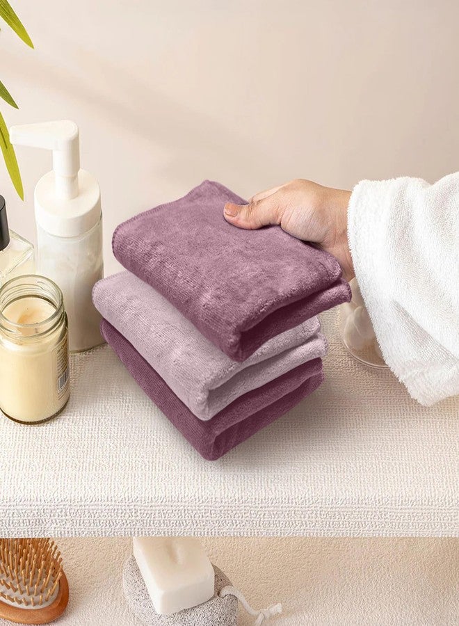 HOUSSE Microfiber Face Towel | Super Soft & Quick Absorbent |Multi Usage 30 x 30 cm, 450 GSM | for All Ages | (4, Rose Taupe,Nirvana Purple) - Image 5