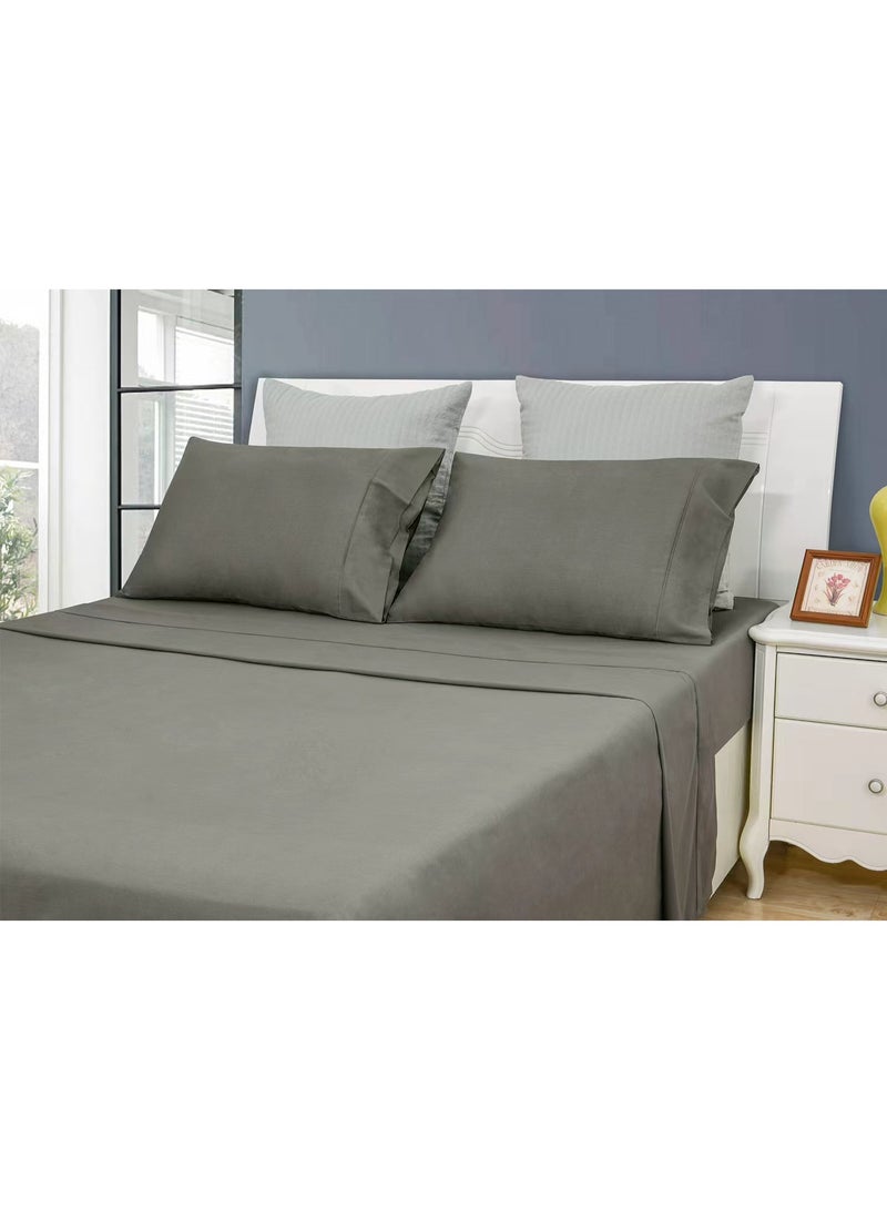 PHF Set of 2 Pillowcases, Soft and Breathable 100% Polyester, 2 x 50cm x 75cm, Dark Grey - Image 1