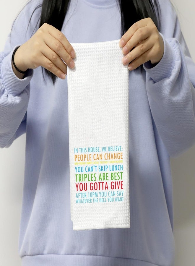 POFULL TV Show Inspired Gift ITYSL Fans Gift Sketch Comedy Lover Gift in This House We Believe Kitchen Towel Housewarming Gift (in This House) - Image 4