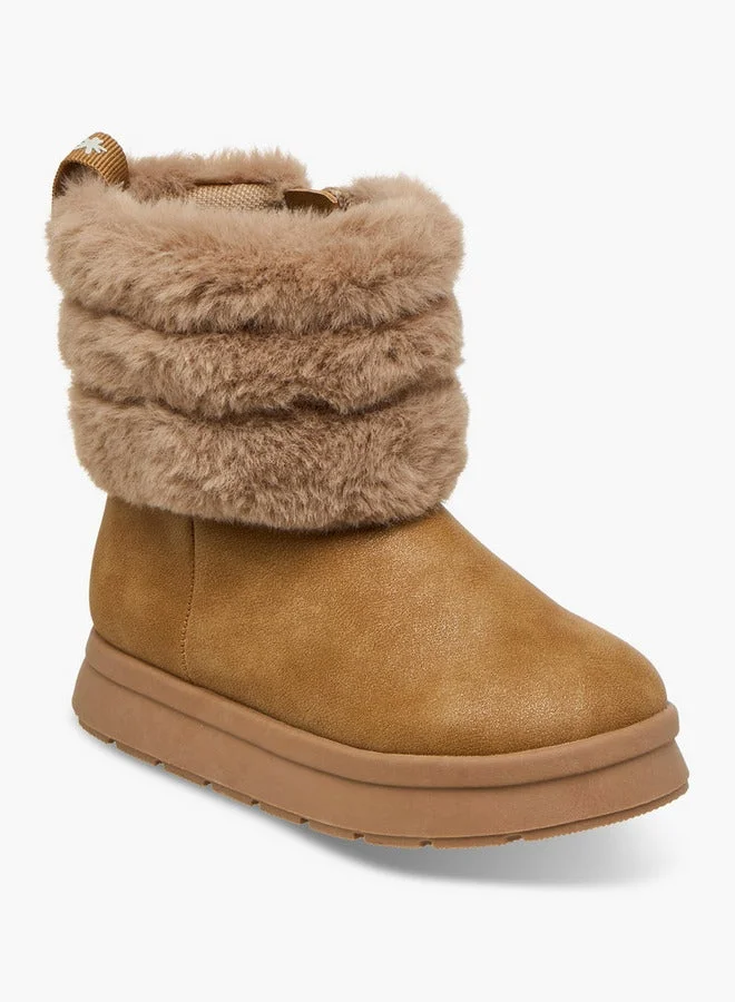 جونيورز أحذية شتوية فرو صناعي بسحاب