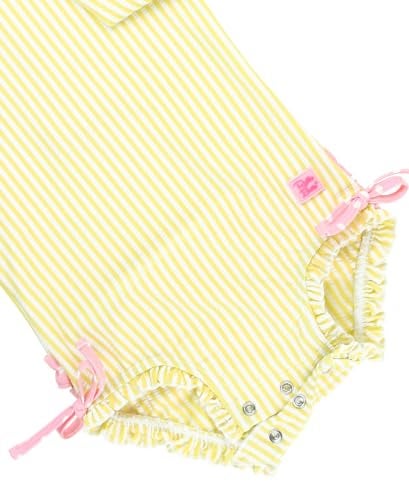 RuffleButts Baby-Girls Seersucker Long Sleeve Rash Guard - One Piece Swimsuit UPF 50+ Toddler - Image 5