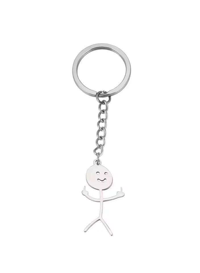 Goolsky Stainless steel cartoon keychain for men, graffiti keychain for couples  - Image 3