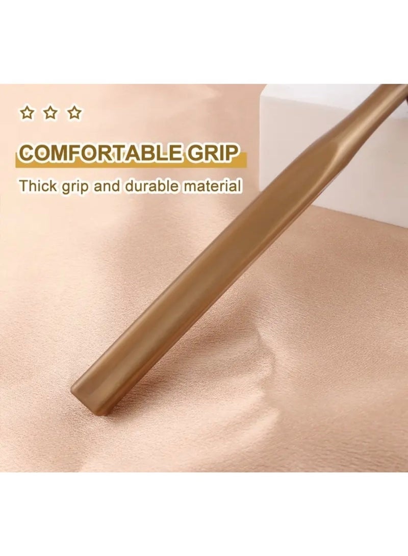 CleanWave - The Pure Effect Luxurious Golden Round Hair Styling Comb – Small Nylon Bristle Brush with Durable ABS Handle for Smooth Blow Drying, Curling & Straightening – good for All Hair Types - Image 3