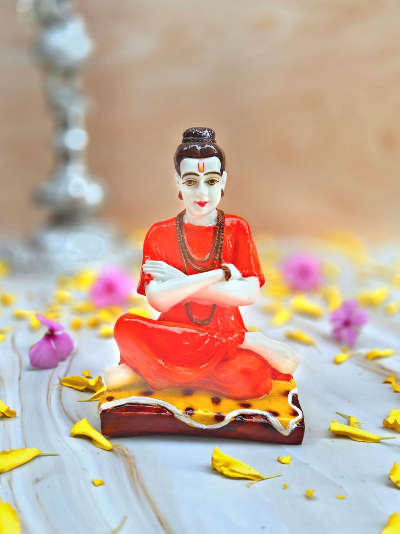 SHINDE EXPORTS Lord Shripad shrivallabh gurudatta murti bhagwan dattatreya Swamy dattaguru ek mukhi Datta Marble Idol for car (5.5 inches) - Image 1