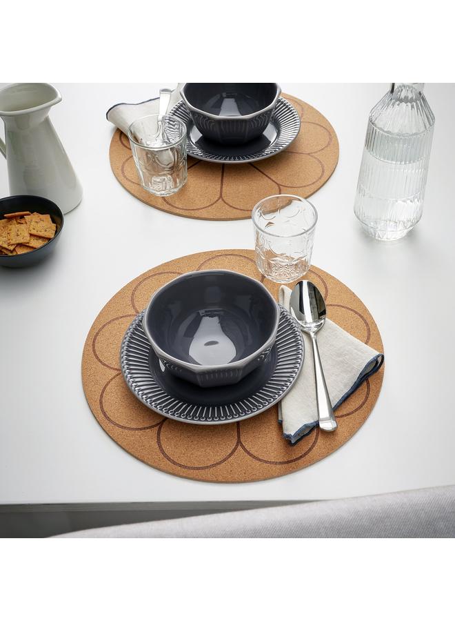 erorex Place mat, cork/patterned flower, 35 cm - Image 2