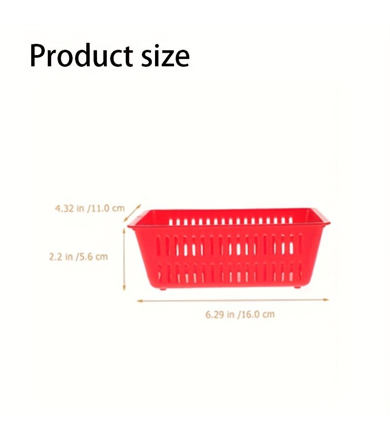 4pcs Colorful Small Plastic Storage Baskets Classroom Desk Organizer Shelf Baskets - Image 3