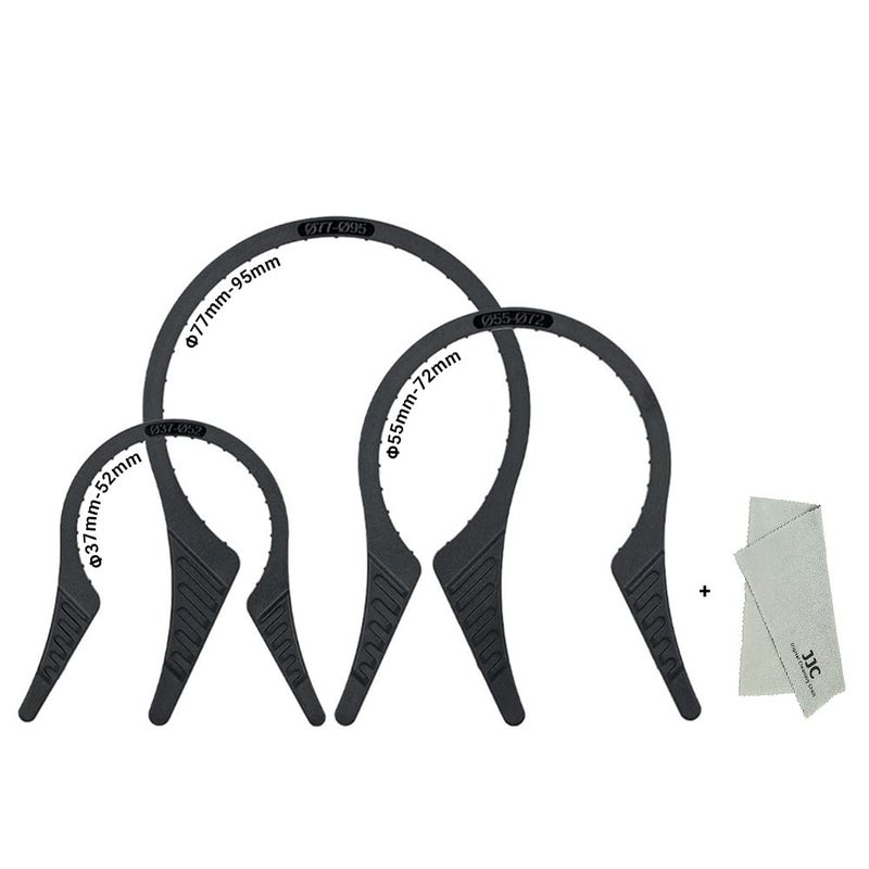 JJC 3 Packs Camera Lens Filter Wrench Kit, CPL UV ND Filter Removal Wrench Tool Set, Fit 37mm-52mm 55mm-72mm 77mm-95mm Lens Thread for Canon Nikon Sony Fujifilm Olympus Panasonic and Other Camera - Image 1