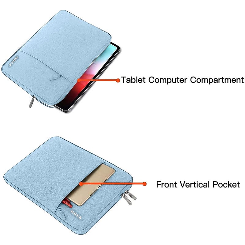 Moca 9-11 Inch Tablet Sleeve Bag Carrying Case Fits New 11-inch iPad Pro M4/iPad Air M2 2024, Air 5/4/3 10.9"/10.5", Pro 11 M2, i-Pad 10th 10.9, i-Pad 9/8th Gen 10.2, Tab S8/S9 11" - Image 3