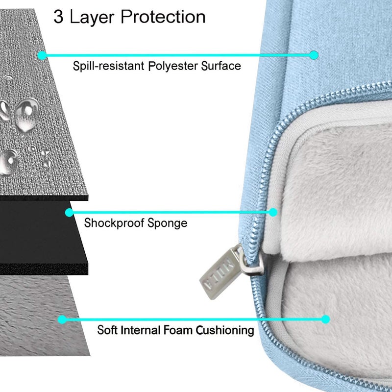 Moca 9-11 Inch Tablet Sleeve Bag Carrying Case Fits New 11-inch iPad Pro M4/iPad Air M2 2024, Air 5/4/3 10.9"/10.5", Pro 11 M2, i-Pad 10th 10.9, i-Pad 9/8th Gen 10.2, Tab S8/S9 11" - Image 2