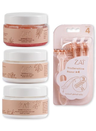 ZAT Shaving routine (  SoftSugar Cream 150 + Shaving Cream 150ML + Body butter 150 ML + Trio Razor ) - pzsku/Z12CAB79DCA883C6D9A14Z/45/1748928343/1bb153d6-9982-45c7-9ef9-0f1f7fd4de80