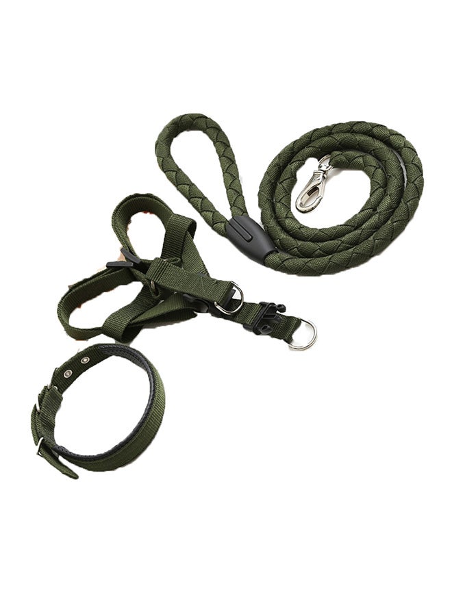 شوانجيو طقم مقود كلب أليف من طوق وسلسلة وربطة للصدر من 3 أحزمة أخضر 0.7كيلوجرام - Image 2