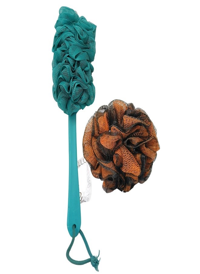 ألور مجموعة فرشاة الاستحمام والليفة من ألور (عبوة من 2 ليفة بألوان معدنية متنوعة) - Image 1