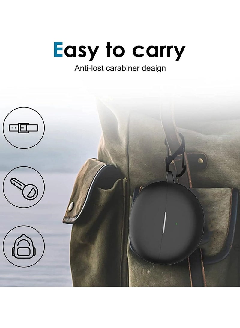 FARROBIZZ 2PCS Silicone Case for HUAWEI FreeClip Wireless Earbuds Protective Case with Hook Carabiner (Black&Blue)  - Image 5