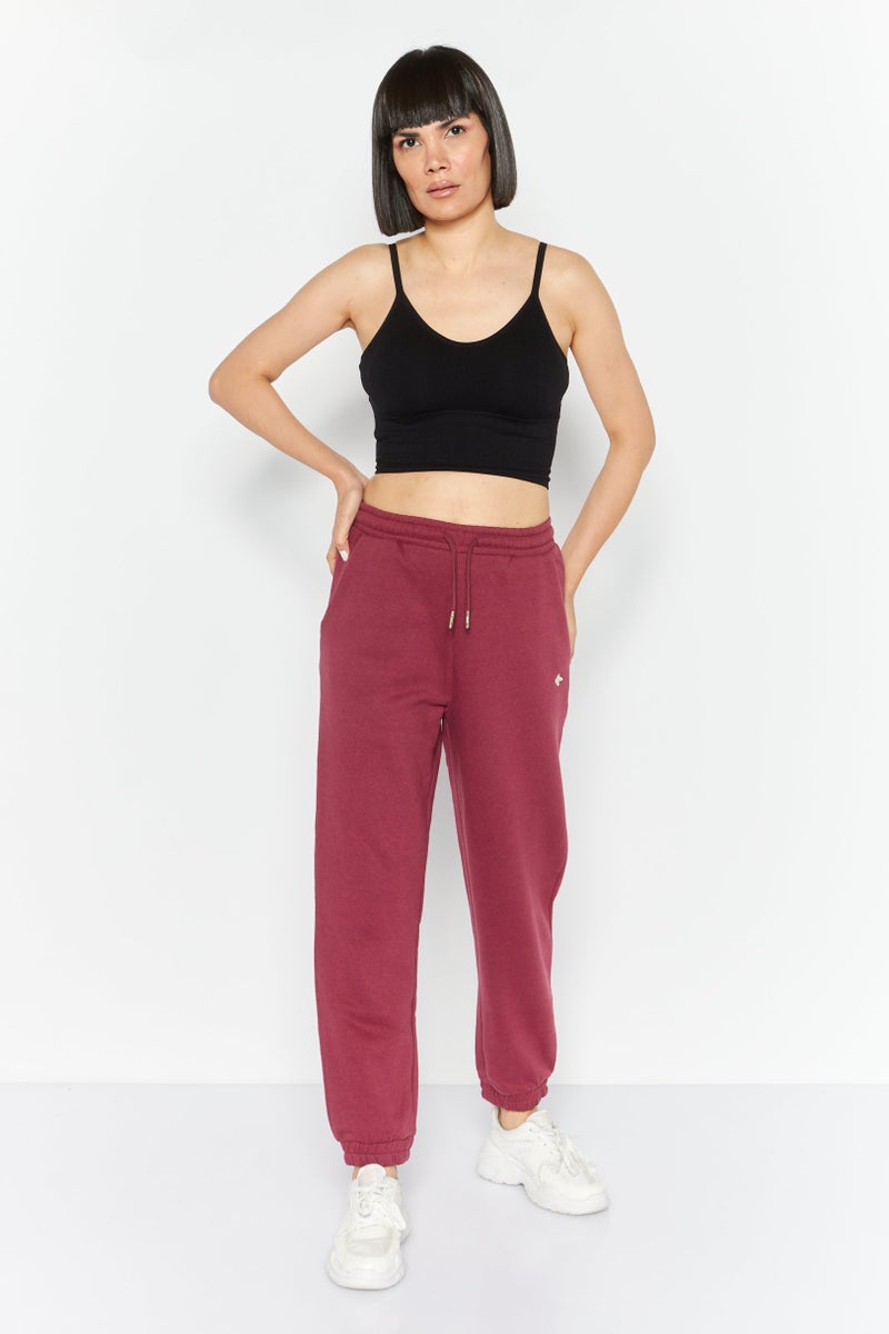 Red Tape Women Regular Fit Track Pants, Maroon  - Image 4