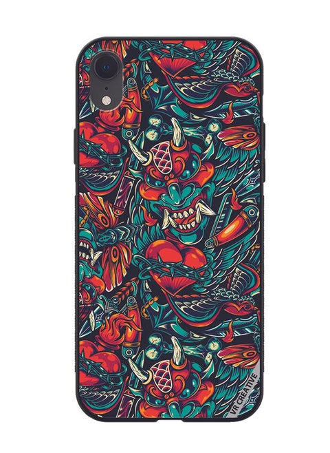 Protective Case Cover For Apple iPhone XR Devil Design Multicolour