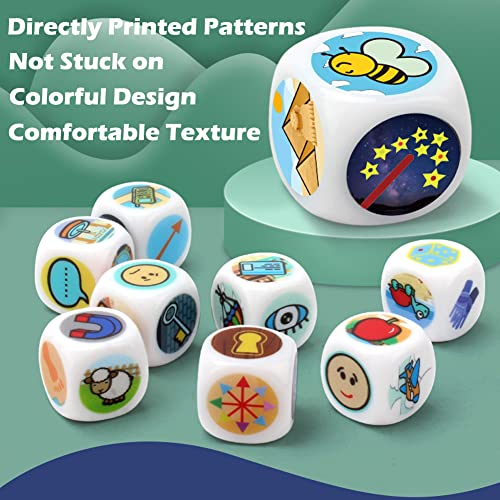 OPTSPTOY Story Dice Set, 9 Colorful Storytelling Cubes for Early Education, 54 Images Iconic Storytelling Game Dice, Language Expression/Imagination, Family Union/Party/Gifts for Kids/Adults (Orange) - Image 5