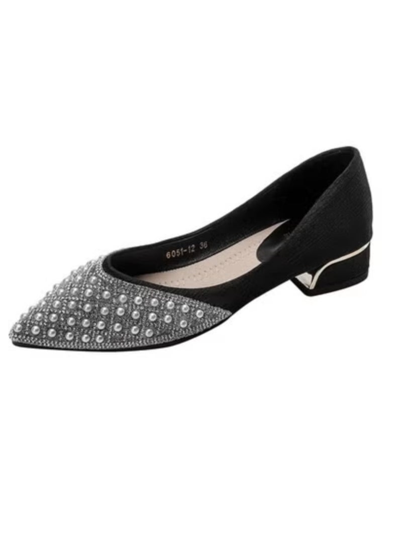 Shougu Single Shoe Women's Thick Heel Versatile Shoes 