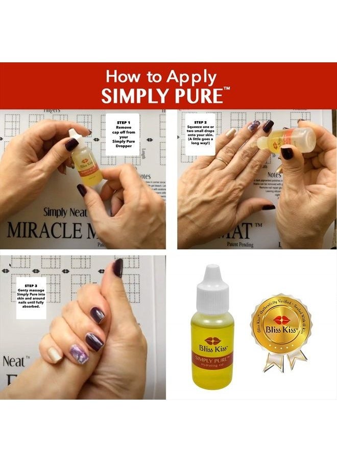 Bliss Kiss - Fragrance Free | Nail Oil Cuticle Dropper w/Vitamin E & Jojoba⏤Nail Strengthener Nail Growth Treatment for Brittle Peeling Breaking Thin Nails | 0.5oz | - Image 1