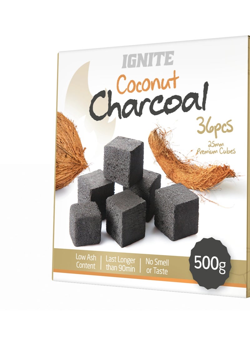 Ignite Premium Coconut Shell Charcoal Briquettes 500g, 25mm Cubes x 36 Pcs with Low ash content - Image 2