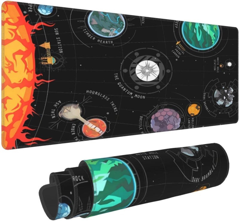 Keebik Gaming Mouse Pad, Outer Wilds System Mouse Pad 11.8x23.6 Inch Large Extended Computer Mouse Mat Keyboard Full Desk Mousepad for Gaming, Office, Home - Image 1