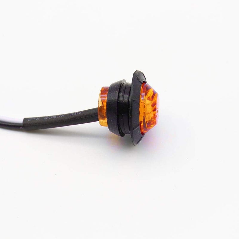 KEING Mini Small Round 3/4 Inch 12V Amber LED Button Clearance Lamp Universal Side Marker Indicator Lights Waterproof Marine Truck Trailer Bus ATV RV Lorry Van Caravan - Image 5
