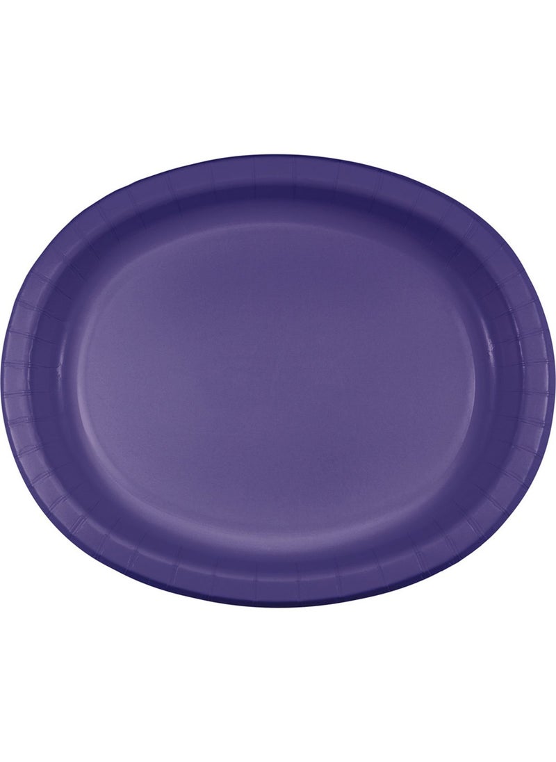 CREATIVE CONVERTING Creative Converting Purple 10 x 12 Oval Paper Platters Pumpkin Spice 8 Count 
